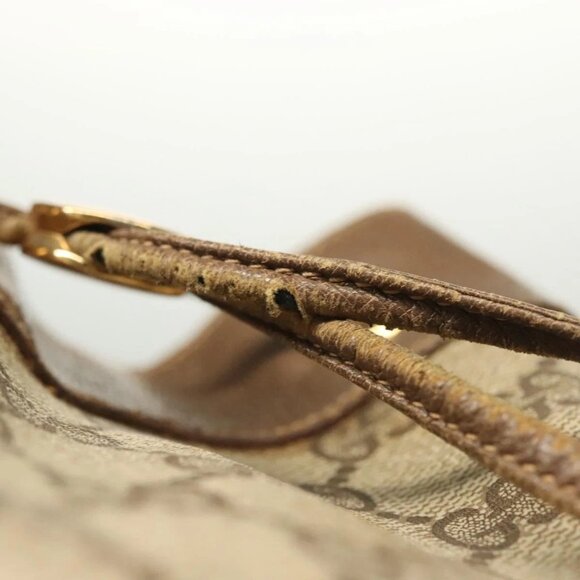 GUCCI GG Supreme Web Sherry Line Bag PVC Beige Gold 72 02 034 Auth 140637 - Picture 13 of 16